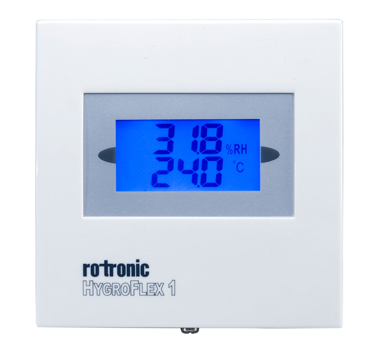 HF1 Space Mount with Display Humidity and Temperature transmitter Front View