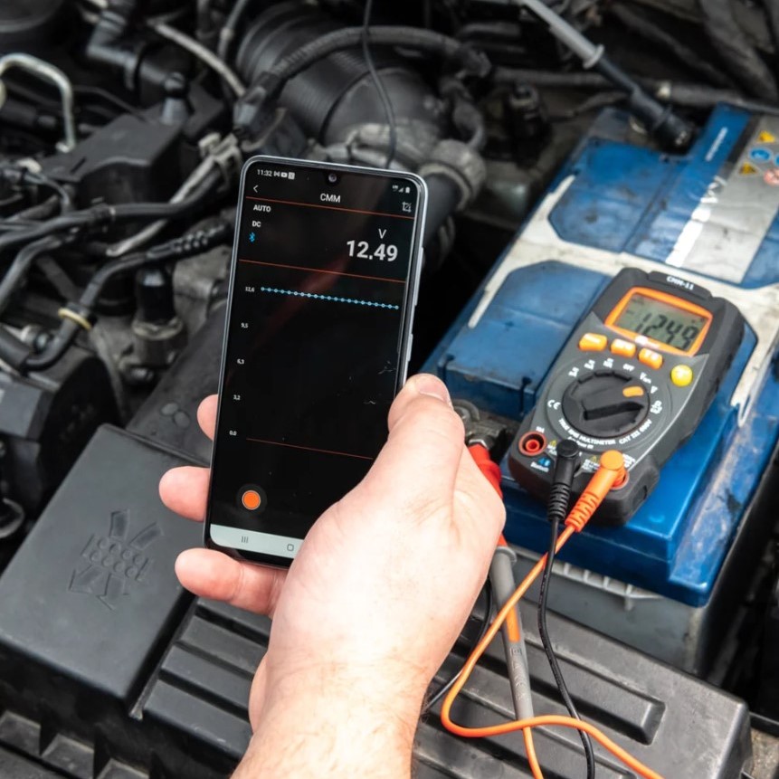 Modern Digital Multimeter with Flashlight, Bluetooth and IP65 Rated CMM-11