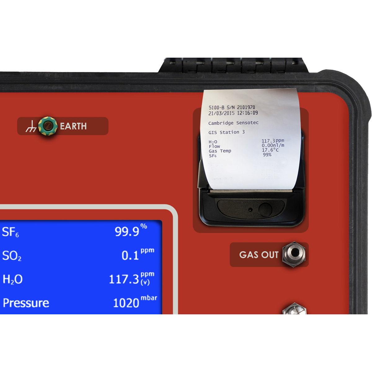 printing results of the quality of SF6 in MV & HV gas insulated electrical equipment.