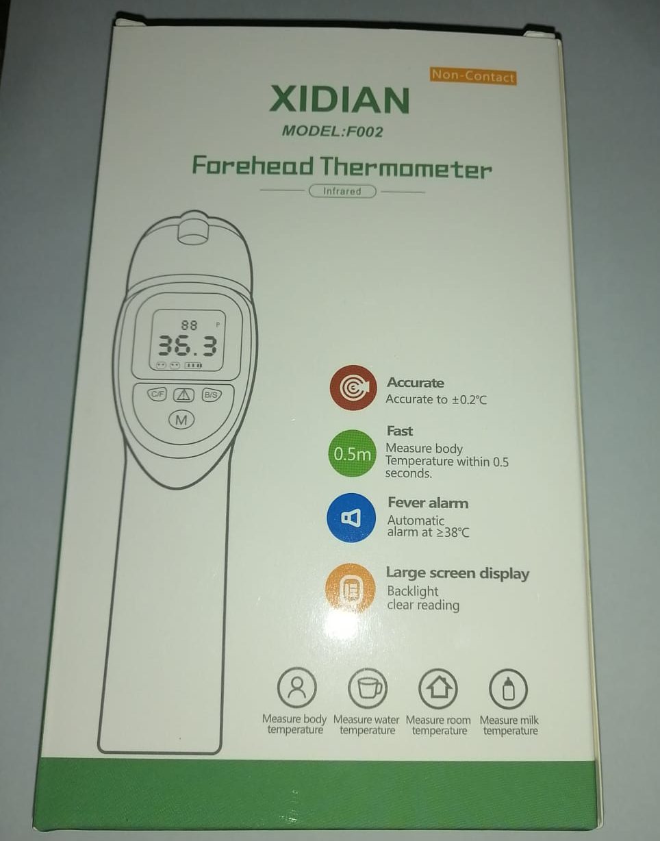 Infrared thermometer box.