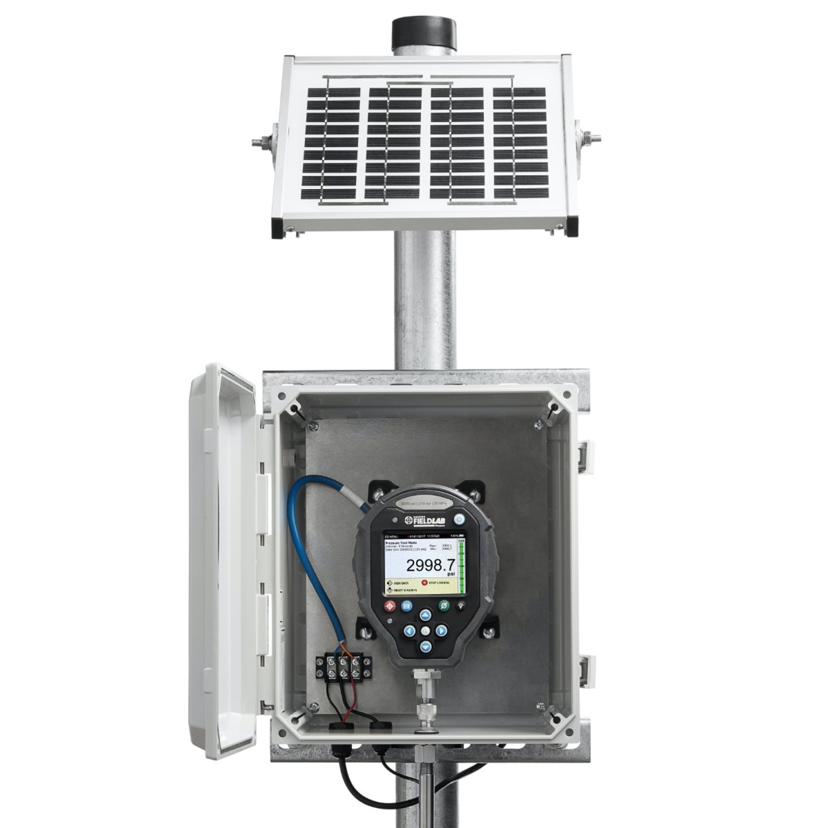FieldLab Digital Pressure Calibrator Weatherproof Enclosure with Solar Panels